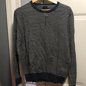 J Crew Uneven Budding Striped Crew Sweater